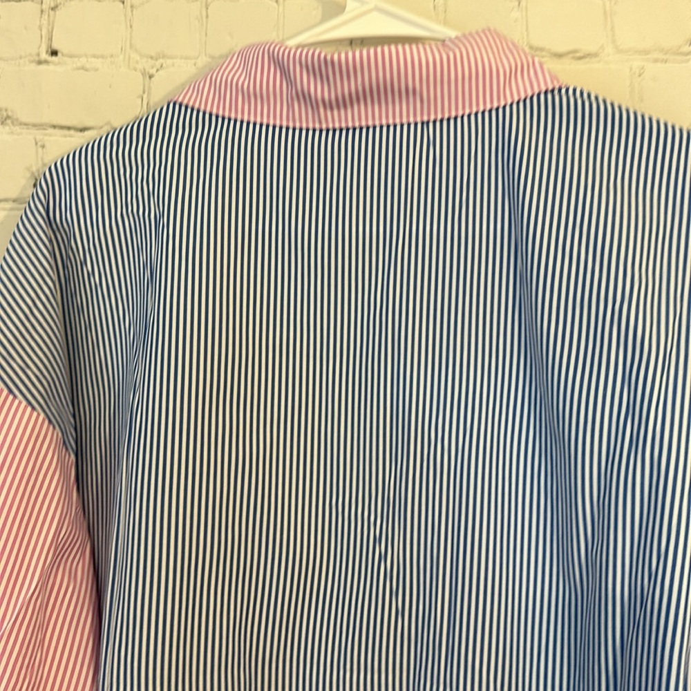 Amazon New color block pinstriped button down shirt - Picture 6 of 8